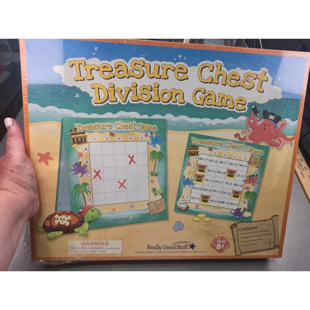 Really Good Stuff Treasure Chest Division Game Math Educational Pirate Theme NEW